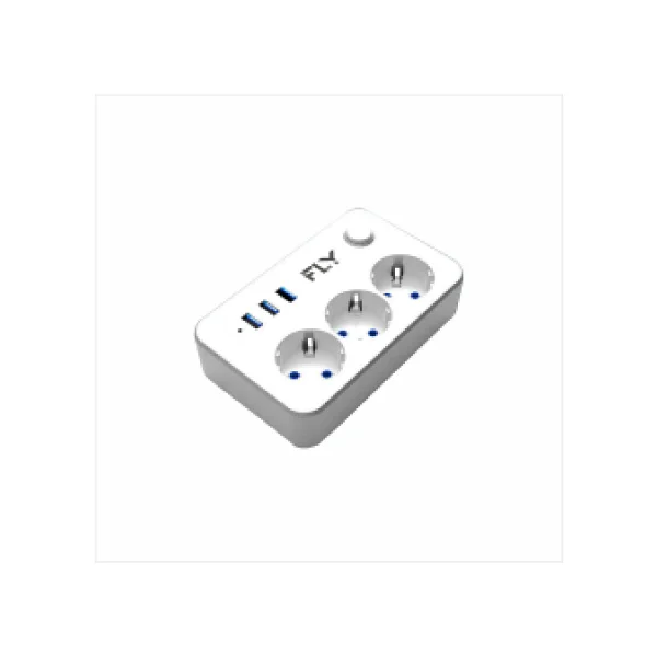 Fly 3406-01 2 m 3 USB 3'lü Anahtarlı Termal Akım Korumalı Priz - Görsel 5