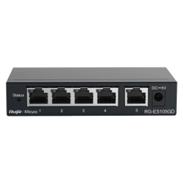 Reyee RG-ES105GD 5 Portlu, 10/100/1000 Gigabit, Tak Çalıştır Switch, Metal Kasa - Görsel 6