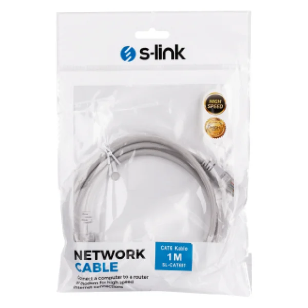 S-link SL-CAT601 UTP 1 m Gri CAT6 Patch Kablo - Görsel 8