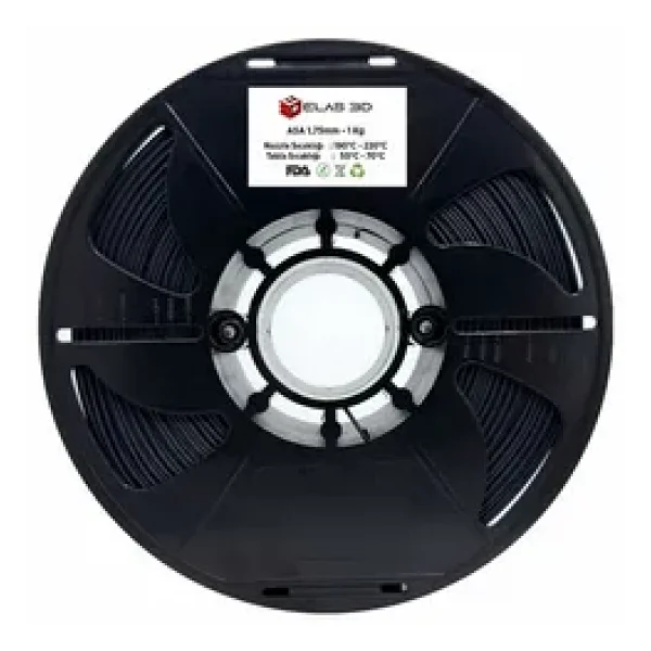 Elas 3D ASA 1.75 mm 1 kg Siyah Filament - Görsel 8