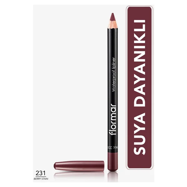 Flormar Waterproof Lipliner 231 Berry Stain Dudak Kalemi - Görsel 3