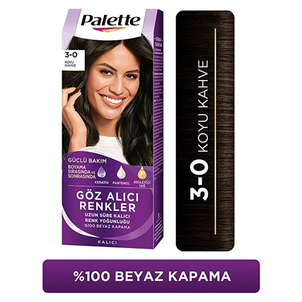 Palette Göz Alıcı Renkler 3.0 Koyu Kahve Saç Boyası - Görsel 2