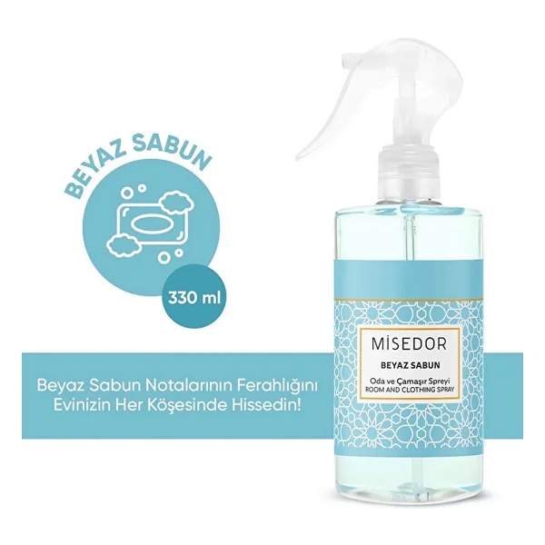 Misedor Beyaz Sabun 330 ml Oda ve Çamaşır Parfümü - Görsel 2