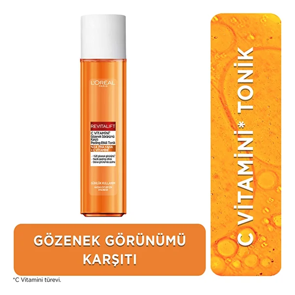 L'Oreal Paris Revitalift C Vitamini Gözenek Görünümü Karşıtı 180 ml Peeling Etkili Tonik - Görsel 3
