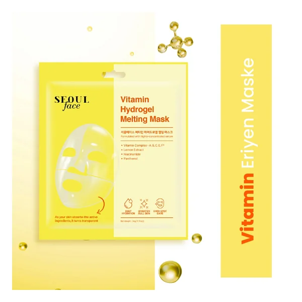 Dermal Korea Seoul Face Vitamin Hidrojel 34 gr Eriyen Maske - Görsel 4
