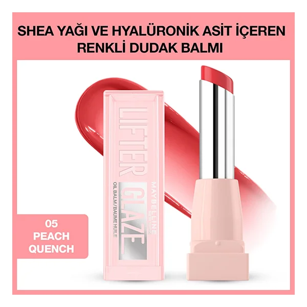 Maybelline New York Lifter Glaze 05 Peach Quench Renkli Dudak Balmı - Görsel 7