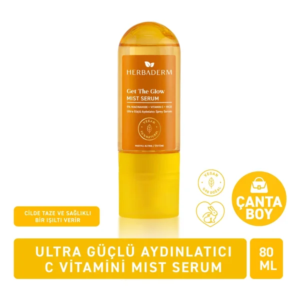 Herbaderm Ultra Güçlü Aydınlatıcı C Vitamini Mist 80 ml Sprey Yüz Serumu - Görsel 3