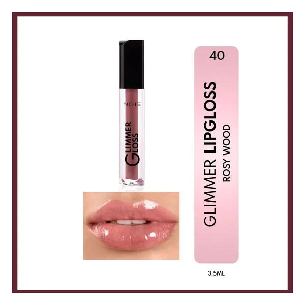 Note Glimmer Gloss 40 Rosy Wood Dudak Parlatıcısı - Görsel 7