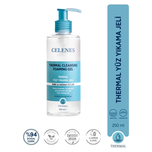 Celenes Thermal Kuru ve Hassas Ciltler 250 ml Yüz Temizleme Jeli - Görsel 3