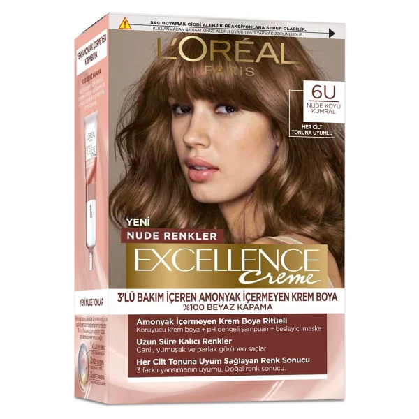 L'Oreal Paris Excellence Creme 6U Nude Koyu Kumral Saç Boyası - Görsel 4