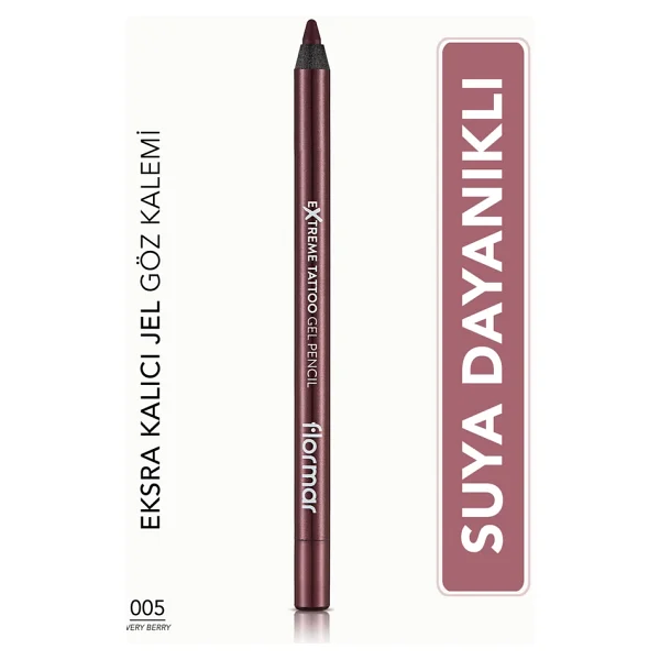 Flormar Extreme Tattoo Gel Pencil 005 Very Berry Göz Kalemi - Görsel 3