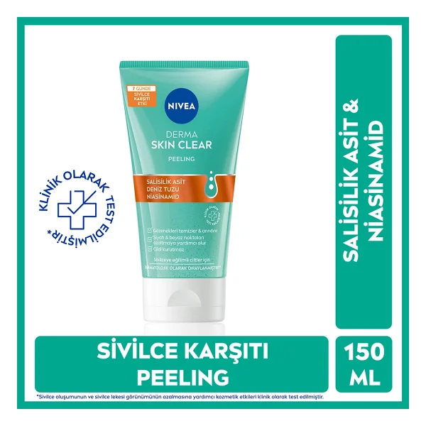 Nivea Derma Skin Clear Sivilce Karşıtı Yüz Temizleyici Peeling 150 ml - Görsel 9