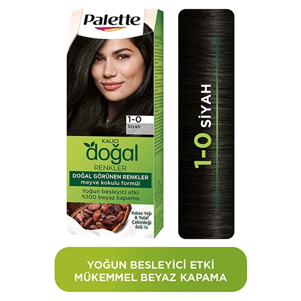 Palette Kalıcı Doğal Renkler 1.0 Siyah Saç Boyası - Görsel 6