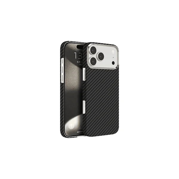 Piili Knit Kevlar İphone 17 Telefon Kılıfı - Siyah - Görsel 2