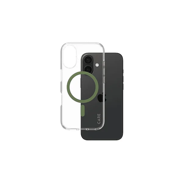 CARE by PanzerGlass Flagship iPhone 16 MagSafe Uyumlu Urban Combat Şeffaf-Yeşil Telefon Kılıfı - Görsel 2