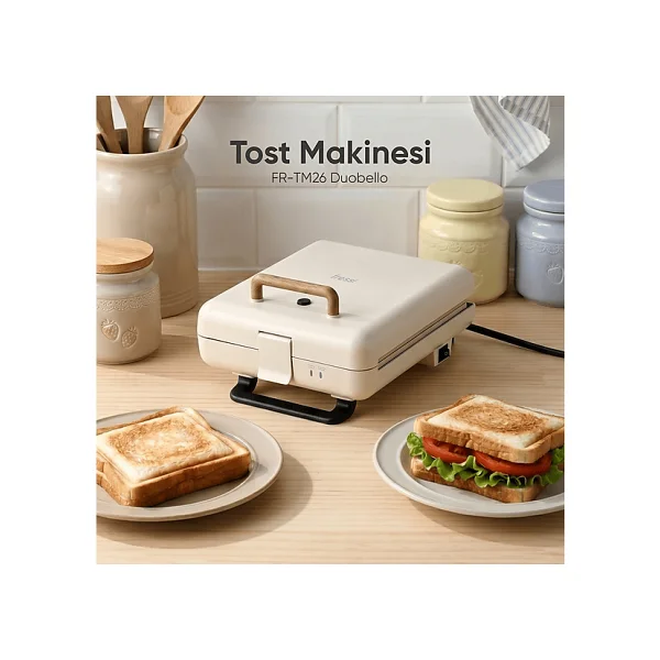 Fressi Duobello FR-TM26 Krem 1600 W Izgara ve Tost Makinesi - Görsel 2