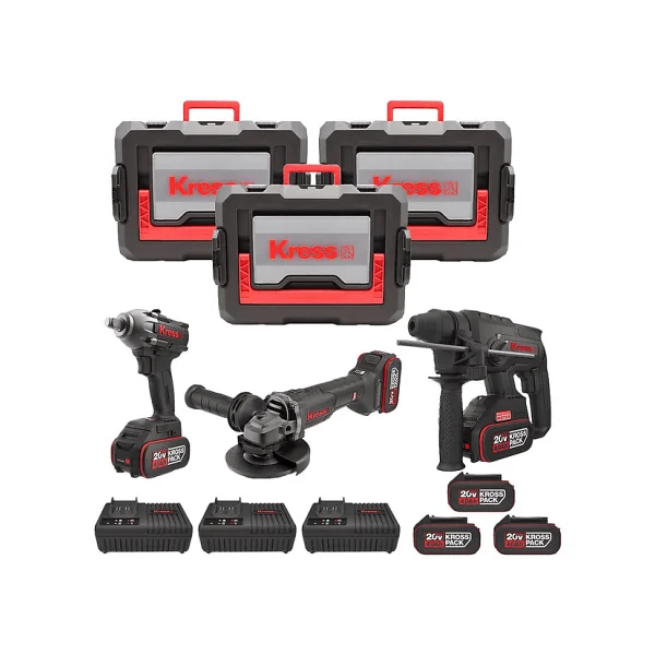 Kress KRKS1 KUB30.2 + KU390.4 + KUH10.2 Altı Akülü 4 Ah Kombo Set - Görsel 3