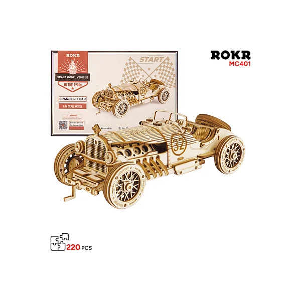 Rokr MC401 Formula1 Arabası Hareketli Ahşap Maket - Görsel 2