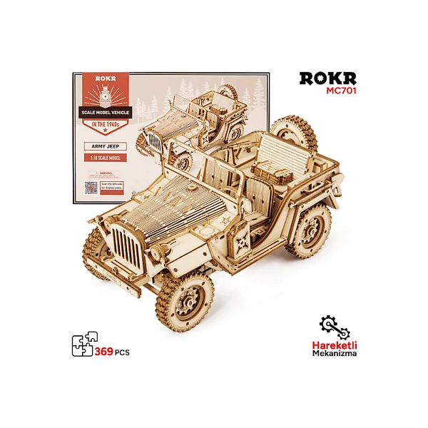 Rokr MC701 Asker Ordu Arabası Hareketli Ahşap Maket - Görsel 2