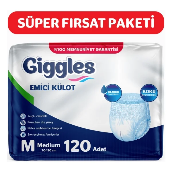 Giggles Emici Külot Orta Boy M 30'lu 4 Adet Hasta Bezi - Görsel 3