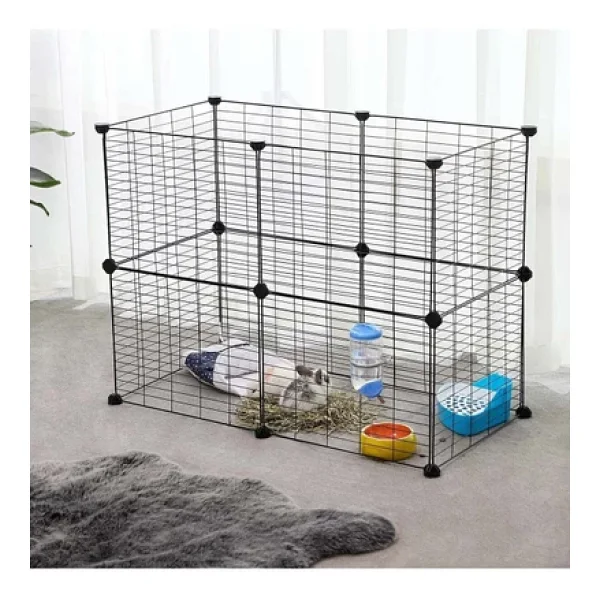 hodbehod Evcil Küçük Hayvan Kedi Köpek Kuş Evi Kafesi Oyun Parkı Portatif Taşınabilir Metal Tel 12 Panel - Görsel 5