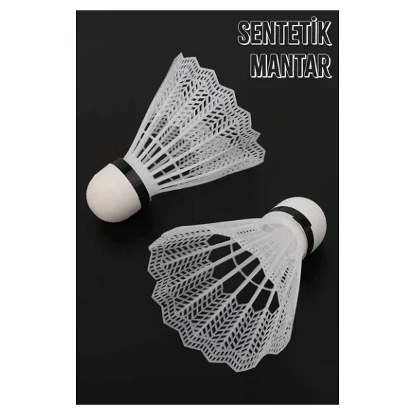 6 Adet Badminton Topu Semi-pro Dengeli Hız Başlangıç Kutulu Mantar Kafa Deluxe Top Seti Beyaz 620 - Görsel 2