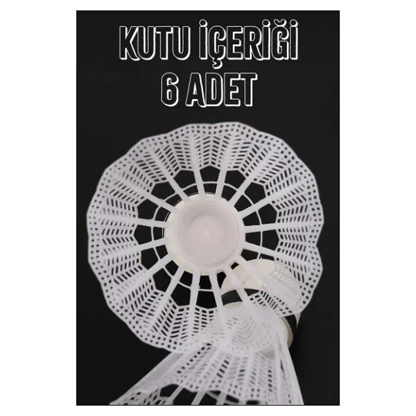 6 Adet Badminton Topu Semi-pro Dengeli Hız Başlangıç Kutulu Mantar Kafa Deluxe Top Seti Beyaz 620 - Görsel 3