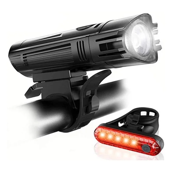 T6 Led 300 Lümen 4 Modlu Su Geçirmez Usb Şarjlı Ön Arka Bisiklet Farı Işığı 1300 Mah - Görsel 6