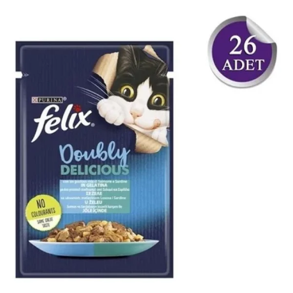 Felix Sardalya ve Somonlu 85 gr 26'lı Yetişkin Kedi Yaş Maması - Görsel 8