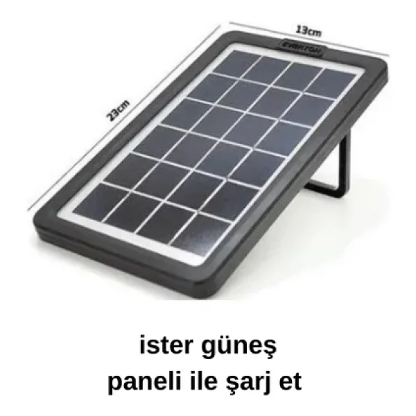 Güneş Enerjili Solar Şarjlı Çadır Kamp Aydınlatma Fener Seti Çok Foksiyonlu - Görsel 5