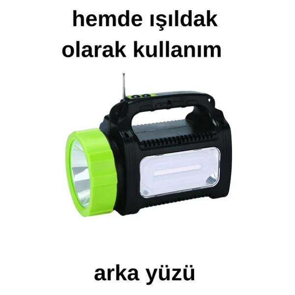 Güneş Enerjili Solar Şarjlı Çadır Kamp Aydınlatma Fener Seti Çok Foksiyonlu - Görsel 3