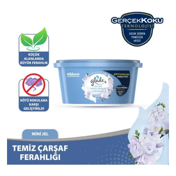 Glade Clean Temiz Çarşaf Ferahlığı 70 gr Mini Jel Oda Kokusu - Görsel 8