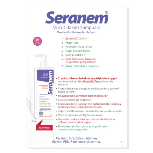 Seranem 275 ml Vücut Bakım Şampuanı - Görsel 7