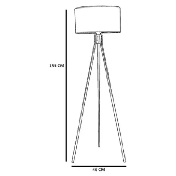 Lumexx Fisco Tripod Eskitme Lambader Silindir Hasir Siyah Abajurlu - Görsel 5