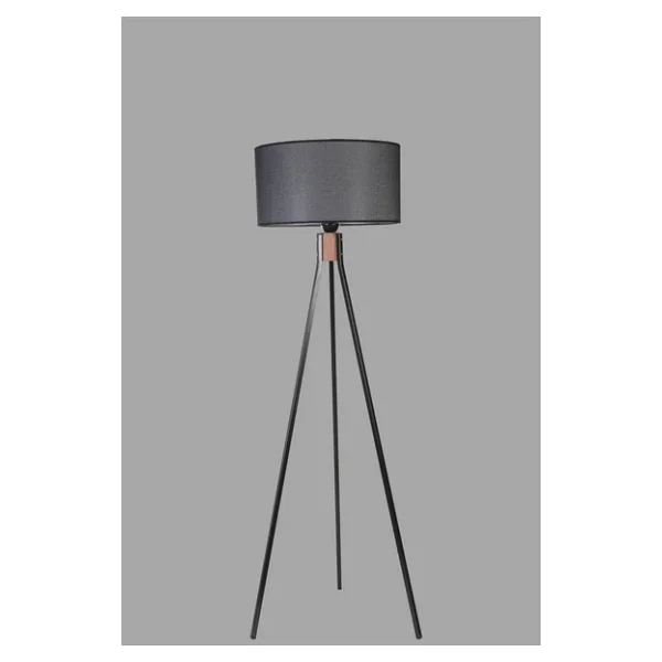 Lumexx Fisco Tripod Siyah Lambader Silindir Hasir Siyah Abajurlu - Görsel 4