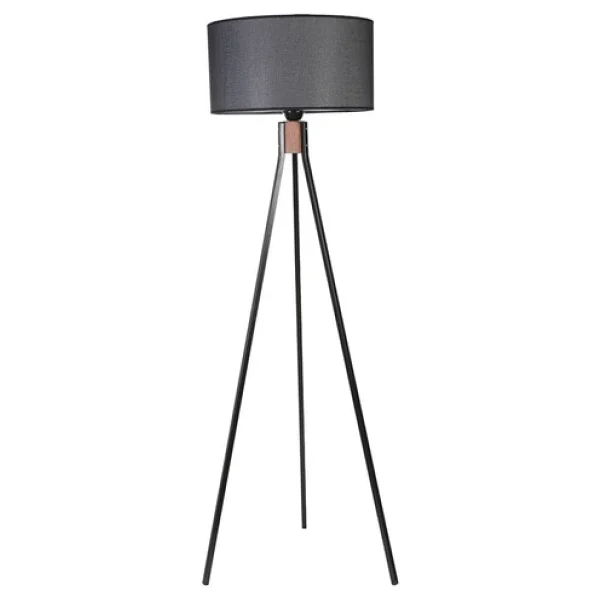 Lumexx Fisco Tripod Siyah Lambader Silindir Hasir Siyah Abajurlu - Görsel 3