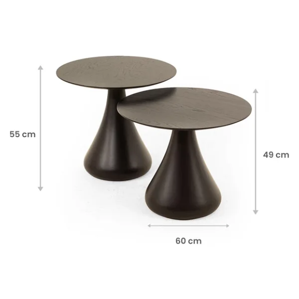 Mushroom Set Sehpa Mantar Sehpa Siyah Rehome - Görsel 4