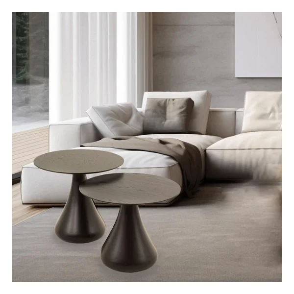 Mushroom Set Sehpa Mantar Sehpa Siyah Rehome - Görsel 3