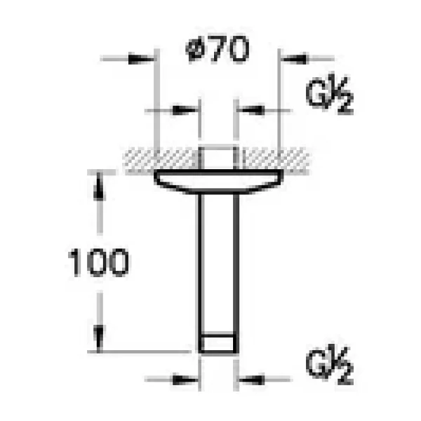 VitrA Origin A45649 Tavandan Kısa Duş Dirseği - Görsel 7