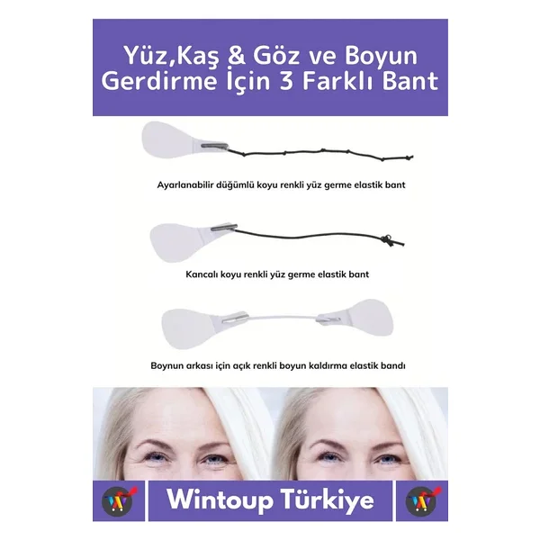 Premium Günlük Kullanım Suya Dayanıklı Ipli Yüz Kaş&göz Vücut Gıdı Gerdirme Bandı 3'lü Set 20 Adet - Görsel 2