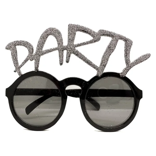 Gümüş Simli Party Yazılı Parti Gözlüğü Show 15X7 Cm - Görsel 2