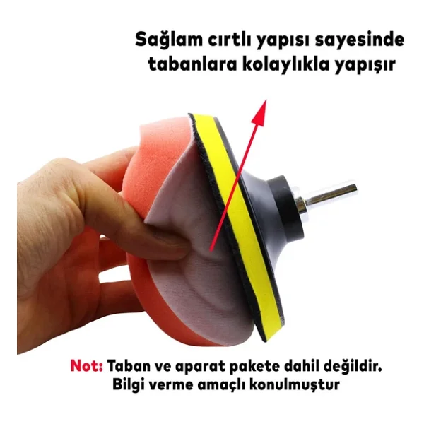 Oto Araç Araba Pasta Cila Polisaj Yumurta Ped Sünger 115 Mm Cırtlı Parlatıcı Çizik Giderici Parlatma Pet - Görsel 2