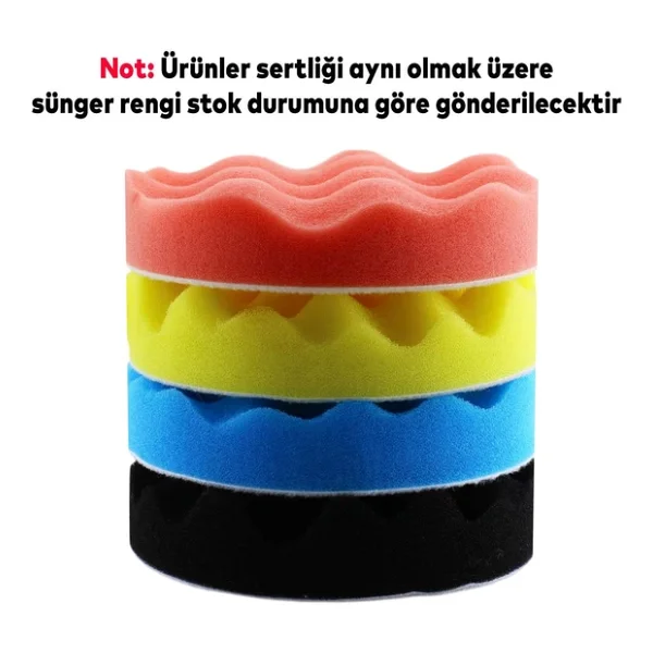 Oto Araç Araba Pasta Cila Polisaj Yumurta Ped Sünger 115 Mm Cırtlı Parlatıcı Çizik Giderici Parlatma Pet - Görsel 4