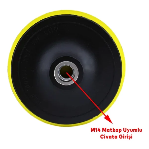 Cırt Zımpara Tabanı 115 Mm Zımparalama Taşlama Sökülebilir M14 Cıvata Matkap Uyumlu + Matkap Aparatı (2'Li Set) - Görsel 5