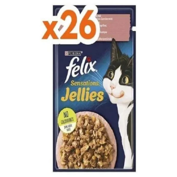 Felix Somonlu ve Karidesli 85 gr 26'lı Yetişkin Kedi Yaş Maması - Görsel 4