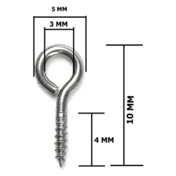 Metal Takı Ve Obje Halkası Vidalı 1 Cm (100 Adet) Gümüş - Görsel 3