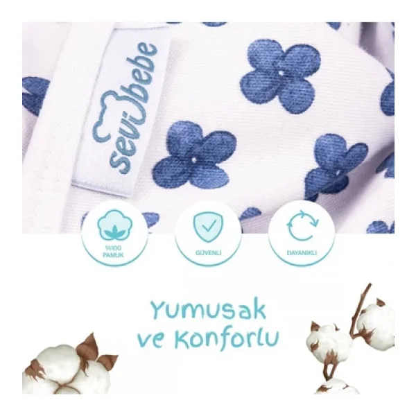 Sevi Mommyslab Mağaza Bebe 0 -3 Ay Desenli Yeni Sezon Kundak %100 Pamuk - Yeni - Görsel 3