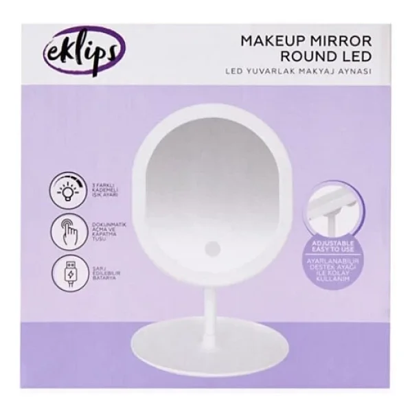 Eklips Makyaj Aynası Yuvarlak Led - Görsel 2