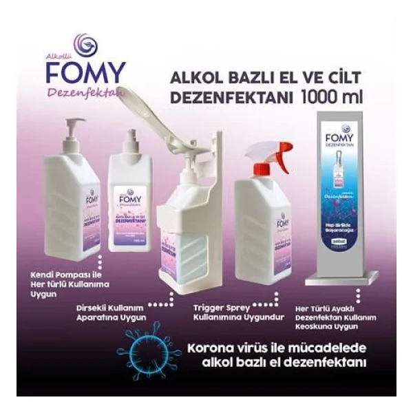 Fomy Alkollü 1 lt El ve Cilt Dezenfektanı - Görsel 3
