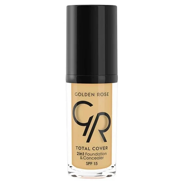 Golden Rose Total Cover 2 in 1 SPF 15 23 Medium Yellow Beige 30 ml Fondöten & Kapatıcı - Görsel 6